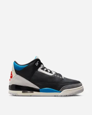 Air Jordan 3 Retro OG 'Rare Air' Sneakers Black / Chile Red / Military Blue