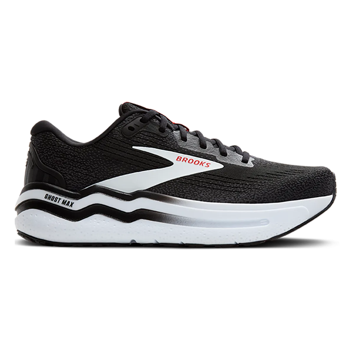 Brooks Ghost Max 2 - Black - White - Fiery Red