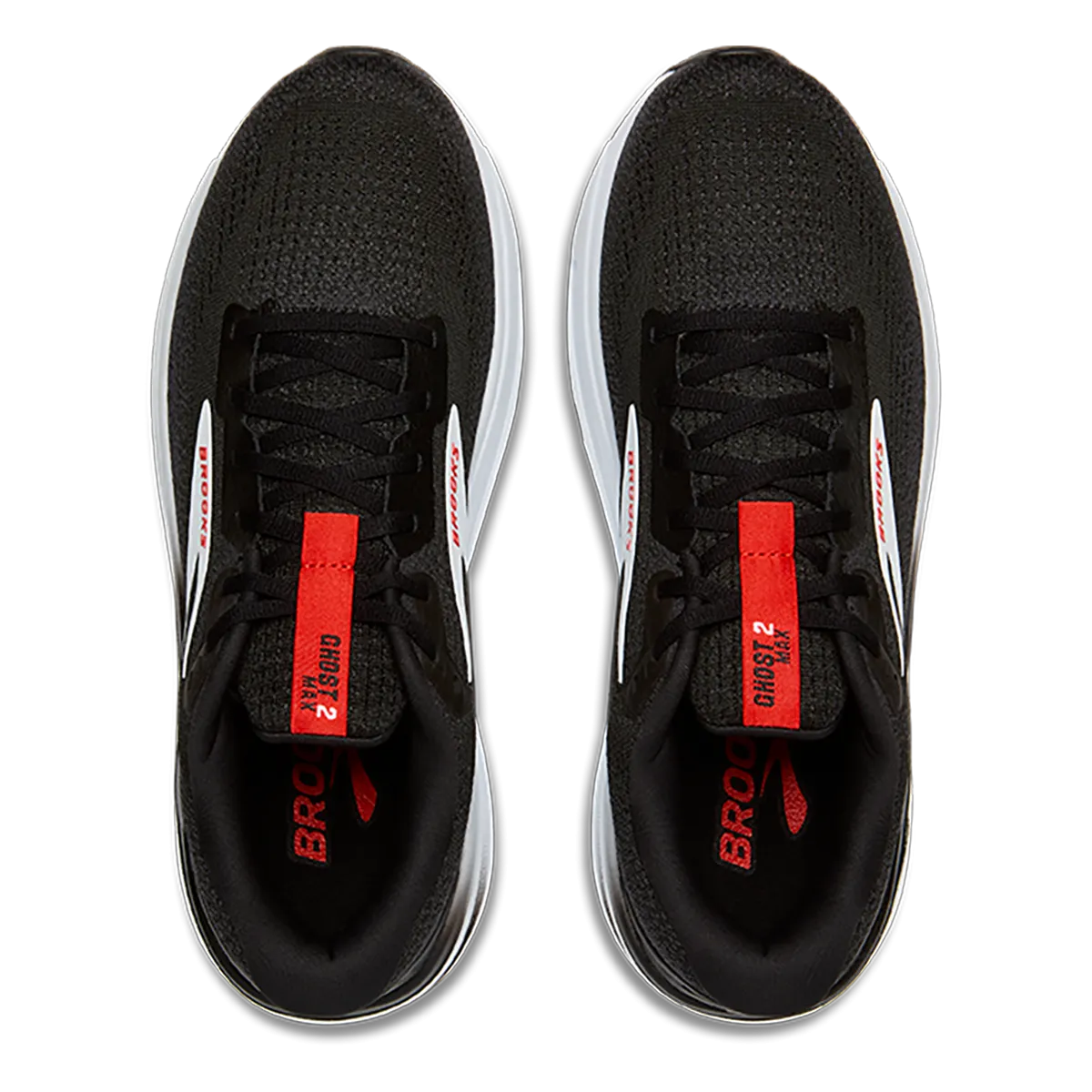 Brooks Ghost Max 2 - Black - White - Fiery Red