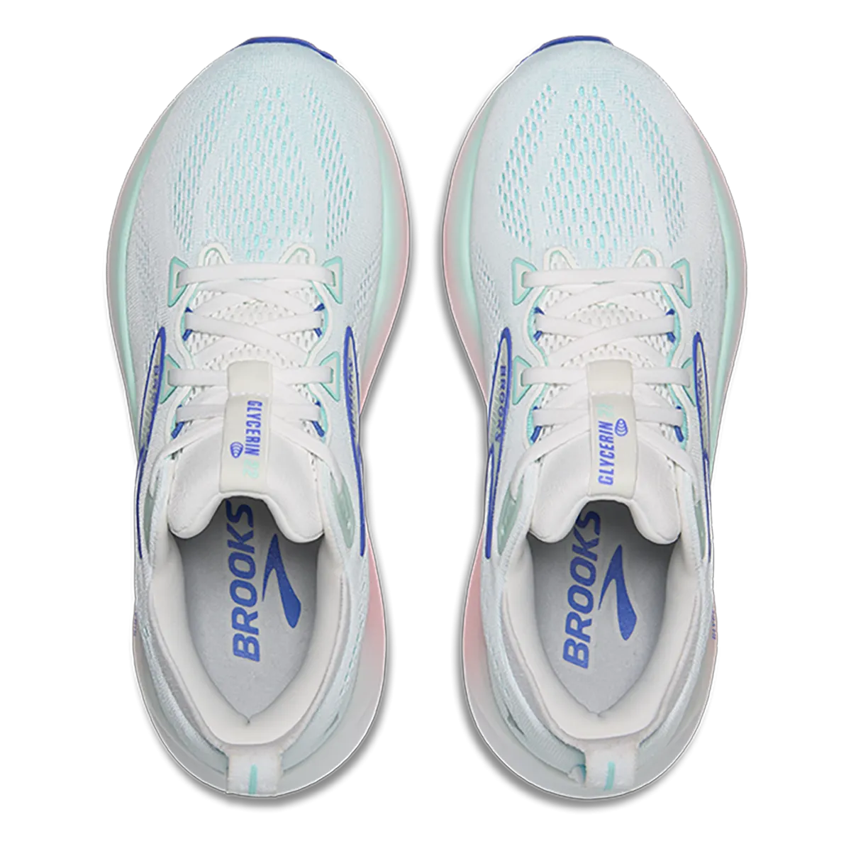 Brooks Glycerin 22 White - Limpet Shell - Amparo Blue