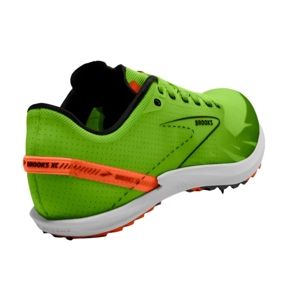 Brooks Unisex Draft XC Running Shoes Green Gecko/Red Orange/White AW24