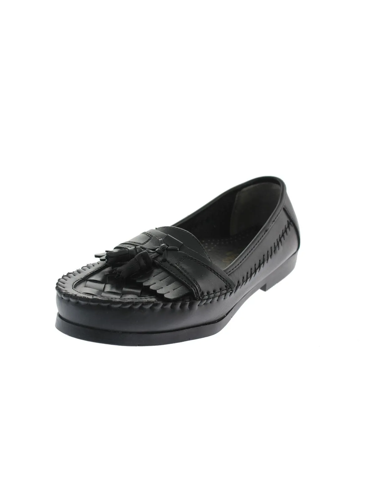 Herman Mens Woven Faux Leather Tassel Loafers