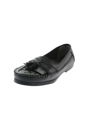 Herman Mens Woven Faux Leather Tassel Loafers