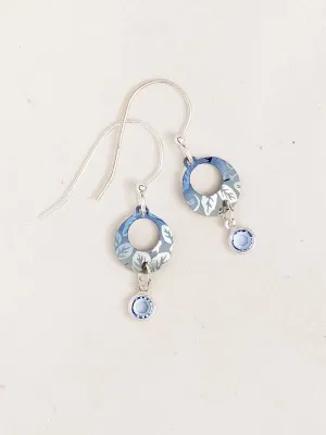 Holly Yashi Petite Sparkle Leaf Print Earrings - Blue