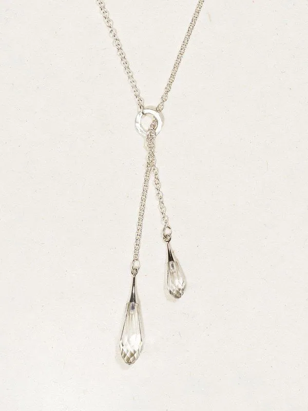 Holly Yashi Rain Drop Lariat Necklace - Grey/Silver