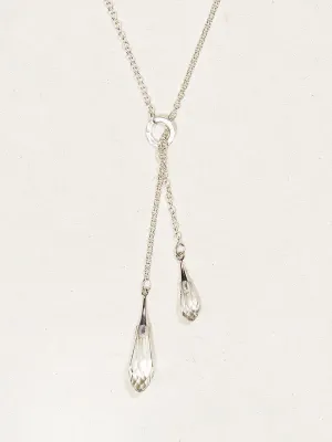 Holly Yashi Rain Drop Lariat Necklace - Grey/Silver
