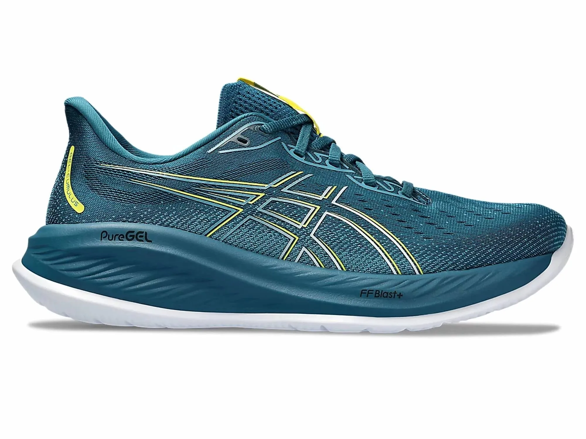Men's Gel-Cumulus 26 Running Shoes - Wide In Evening Teal/bright Yellow