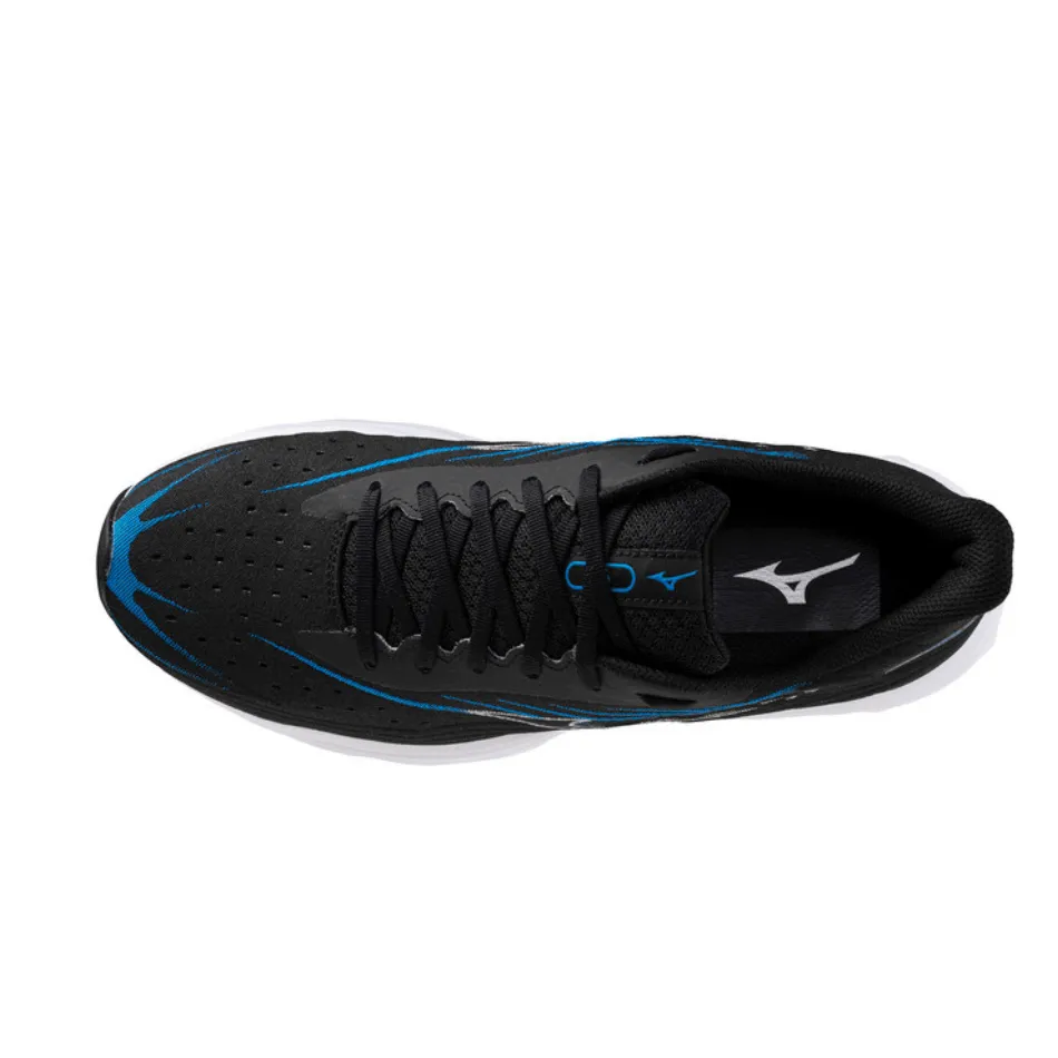 Mizuno Men's Wave Skyrise 6 Running Shoes in Black/White/Blue Pace SS25