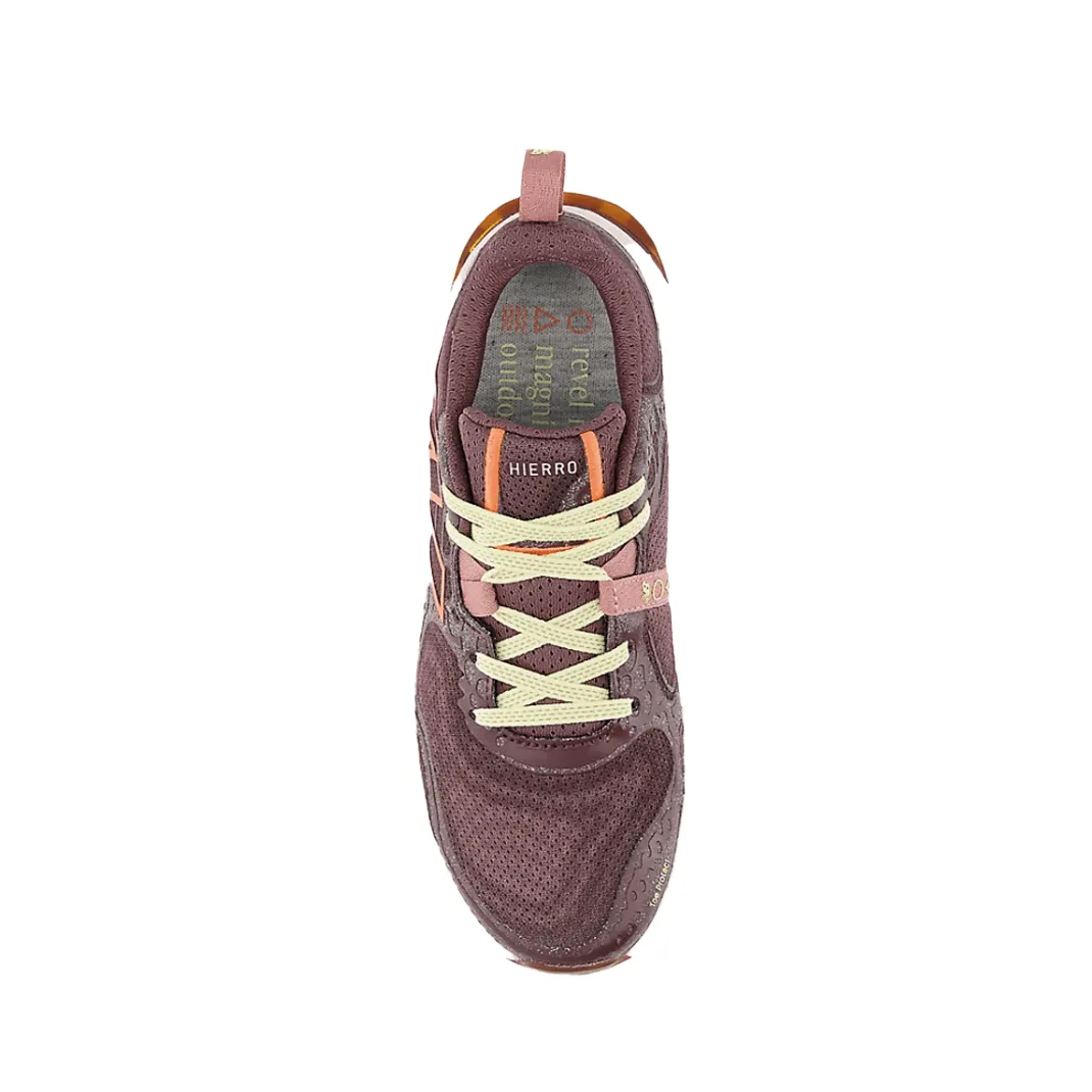 New Balance Women's Fresh Foam X Hierro v8 Trail Running Shoes in Licorice/Gulf Red/Pink Granite SS24