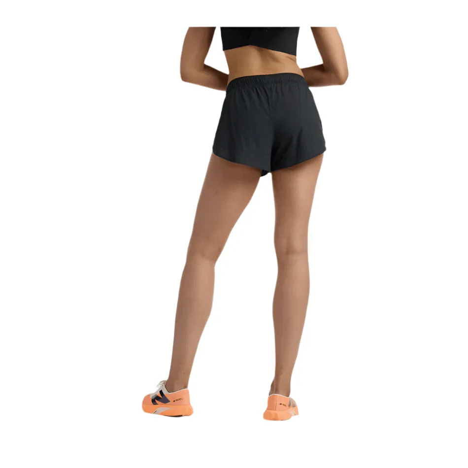 New Balance Women's RC Ultralight 3" Split Short in Black SS25