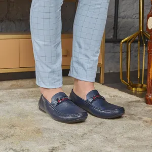 The Rottervam Navy Mens Driving Leather Loafer