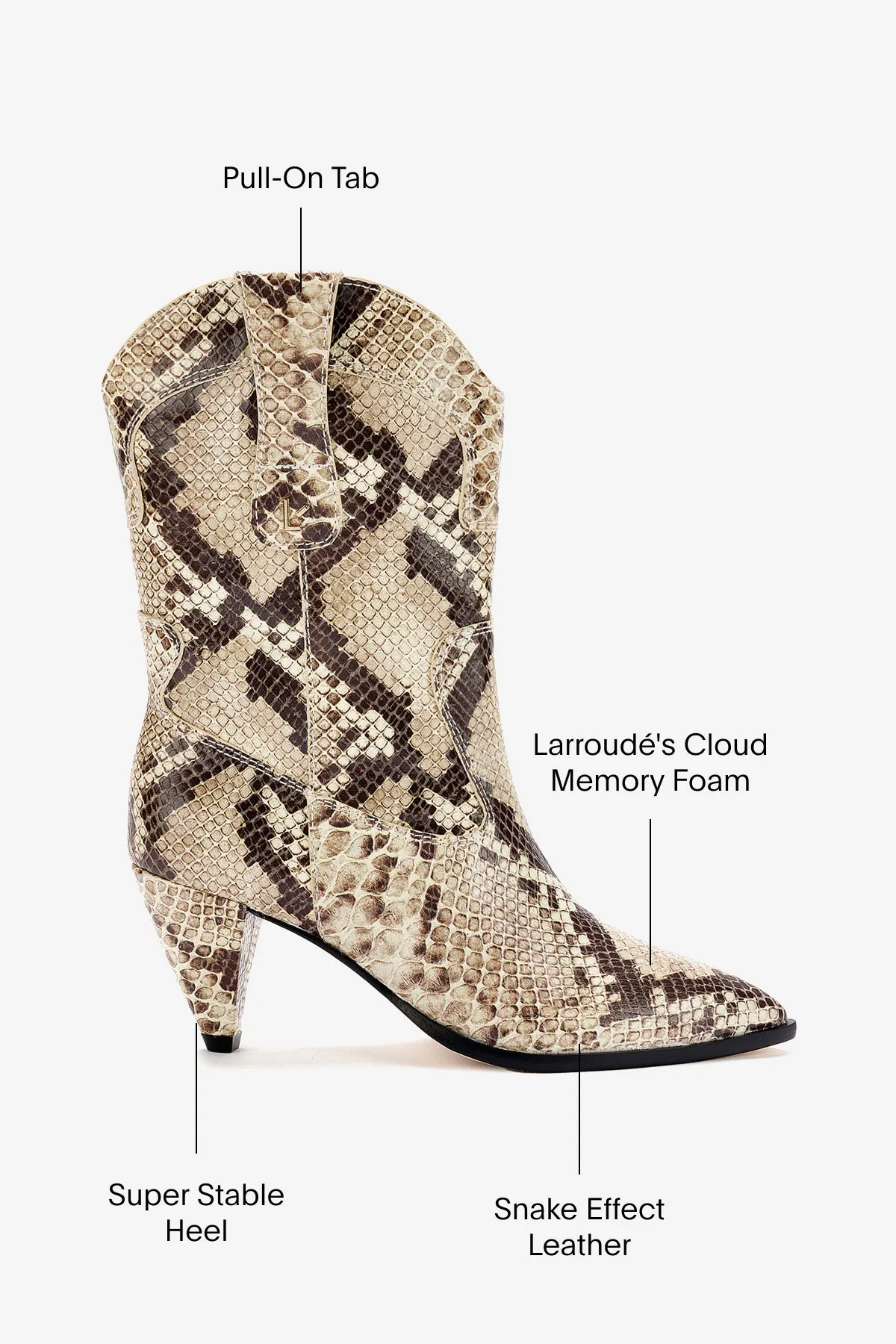 Thelma Boot In Neutral Stamped Leather