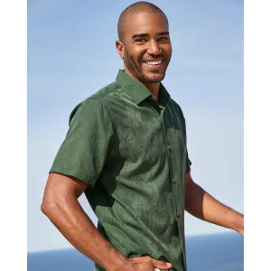 Tommy Bahama Bali Border Camp Shirt - Emerald Mens Tommy Bahama