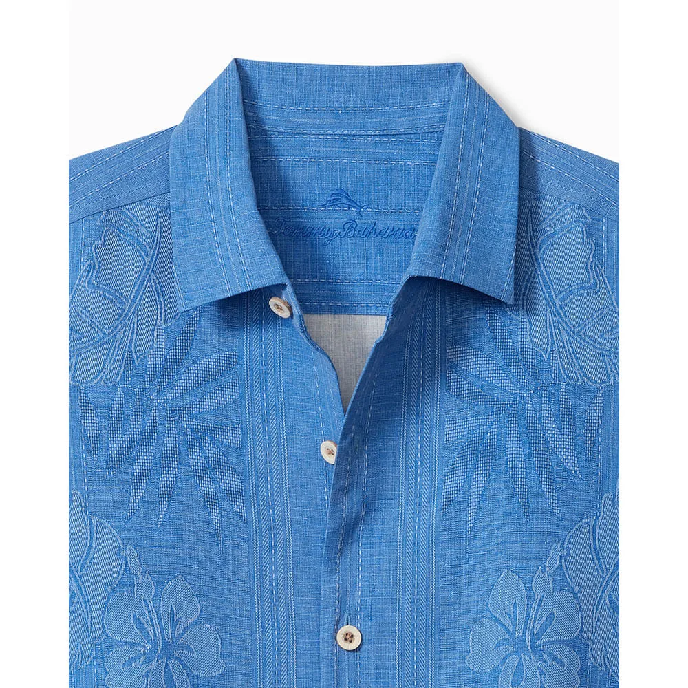 Tommy Bahama Bali Border Camp Shirt - Mountain Bluebell Mens Tommy Bahama