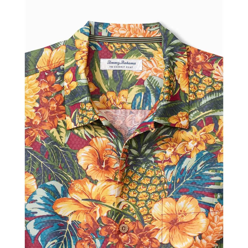 Tommy Bahama Big & Tall Coconut Point Sunset Canopy Camp Shirt - Dark Sangria Tommy Bahama Clothing