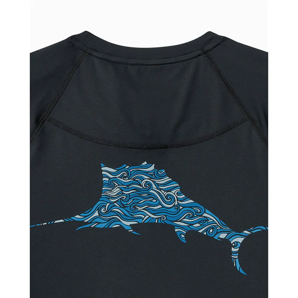 Tommy Bahama Chill Time Surf Crew T-Shirt - Jet Black Mens Tommy Bahama