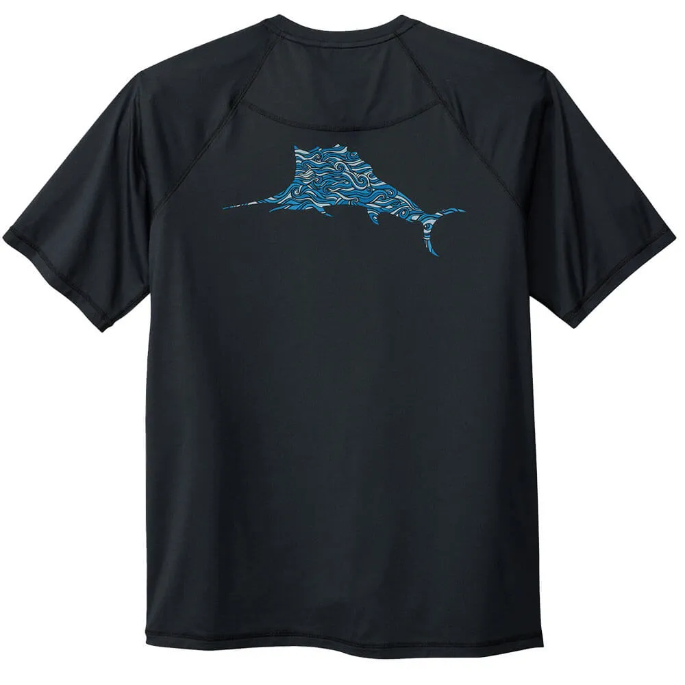 Tommy Bahama Chill Time Surf Crew T-Shirt - Jet Black Mens Tommy Bahama