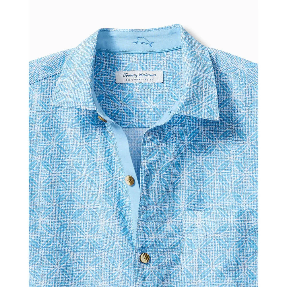 Tommy Bahama Coconut Point Fleur De Geo Camp Shirt - Chambray Blue Mens Tommy Bahama