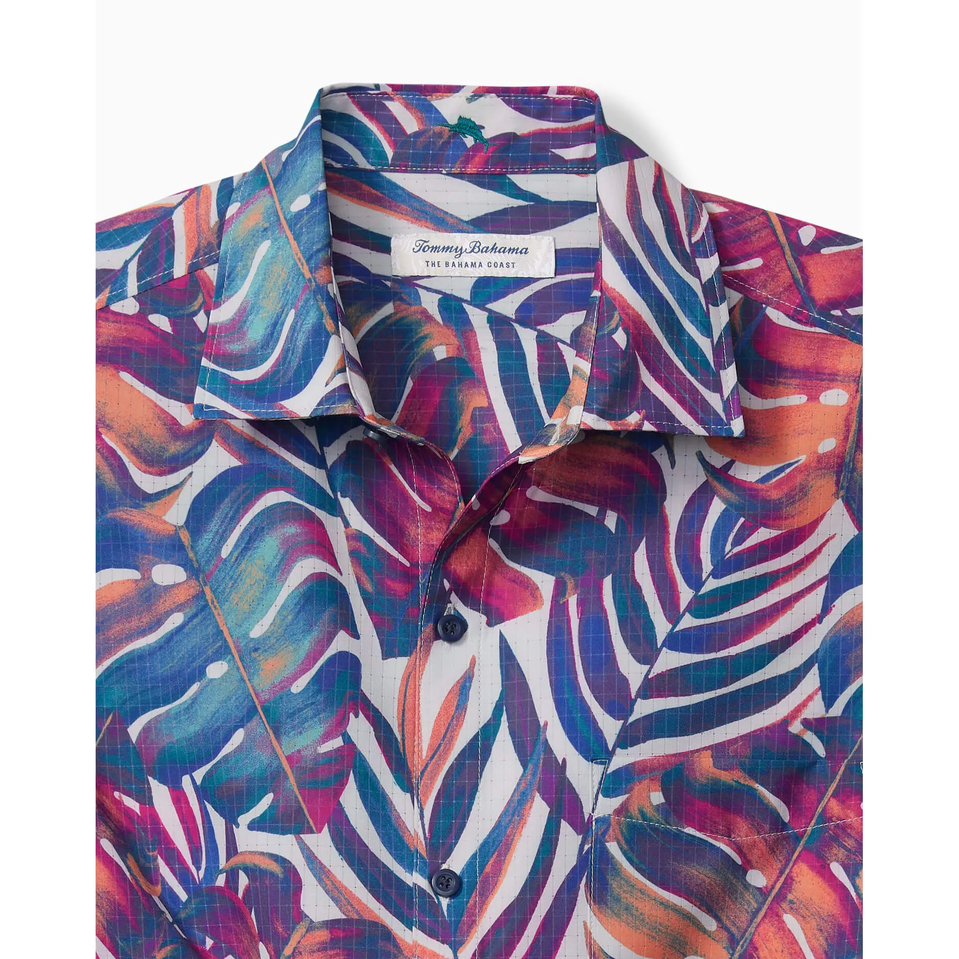 Tommy Bahama IslandZone Bahama IslandZone Coast Monarch Monstera Camp Shirt - Summer Grey Mens Tommy Bahama