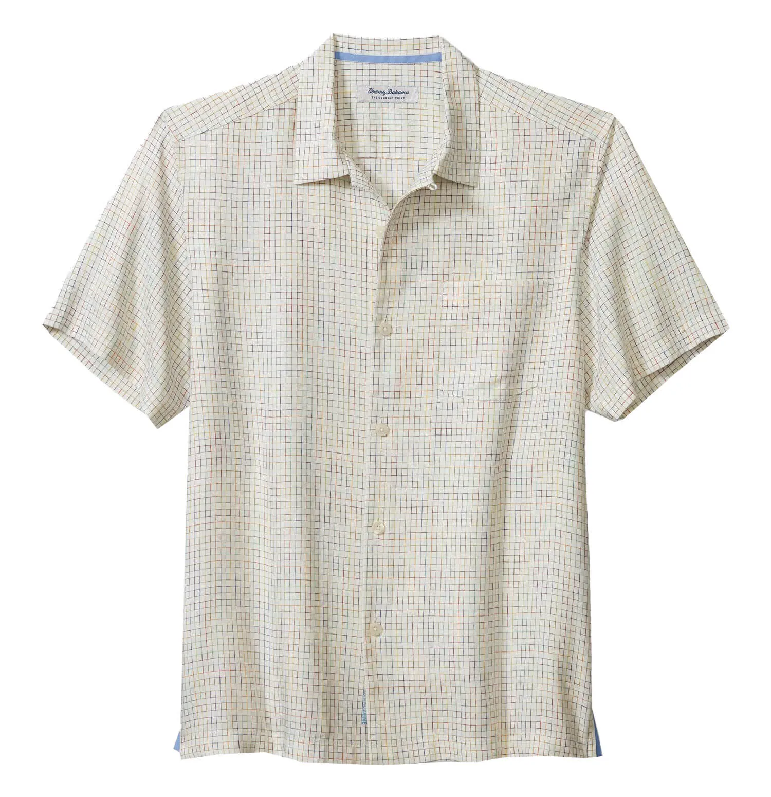 Tommy Bahama IslandZone Coconut Point Prismatic Check Camp Shirt - Froth Mens Tommy Bahama