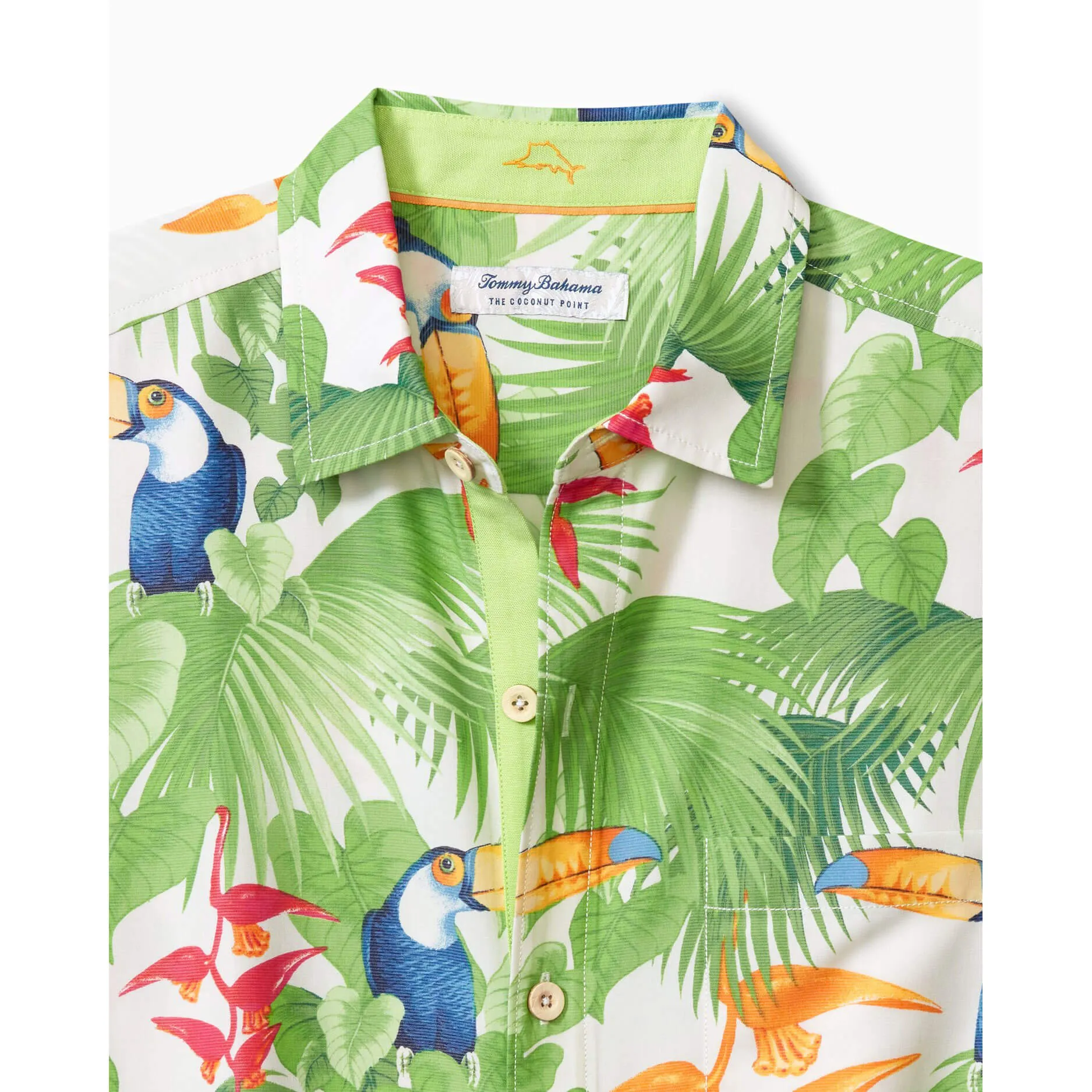 Tommy Bahama IslandZone Coconut Point Toucan Chats Camp Shirt - White Tommy Bahama Clothing
