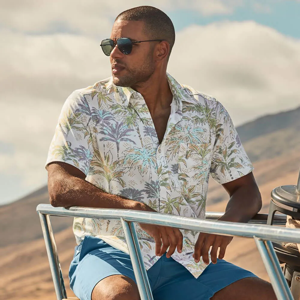 Tommy Bahama IslandZone San Lucio Palm Orchard Camp Shirt - Hay Mens Tommy Bahama