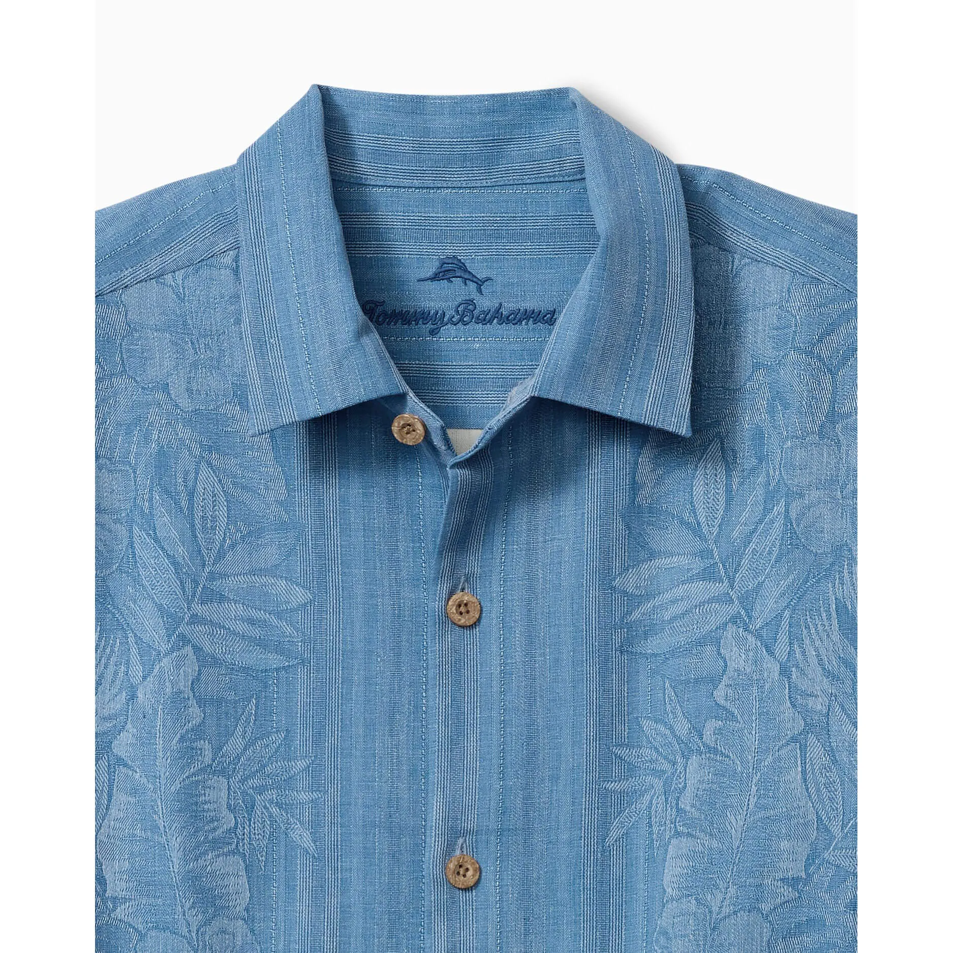 Tommy Bahama Men's Big & Tall Maui Border Silk Camp Shirt - Buccaneer Blue Mens Tommy Bahama