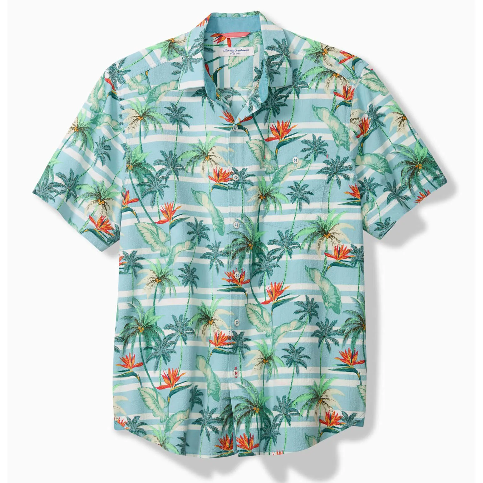 Tommy Bahama Men's Big & Tall Nova Wave Palmero Stripe Camp Shirt - Blue Whisper Tommy Bahama Clothing