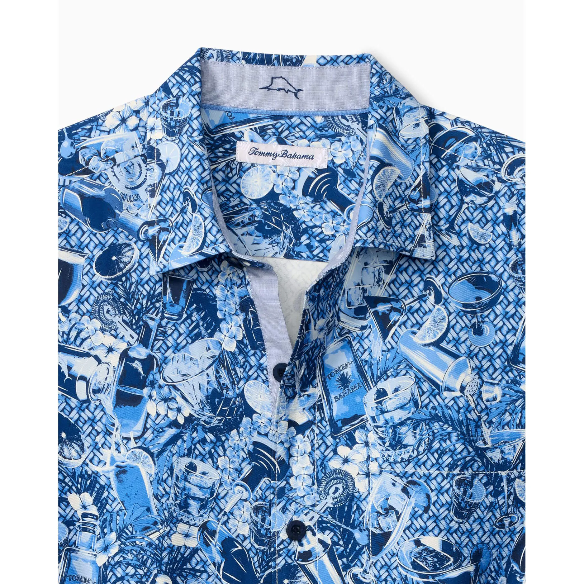 Tommy Bahama Men's Island Mixer Silk Camp Shirt - Mountain Bluebell Mens Tommy Bahama