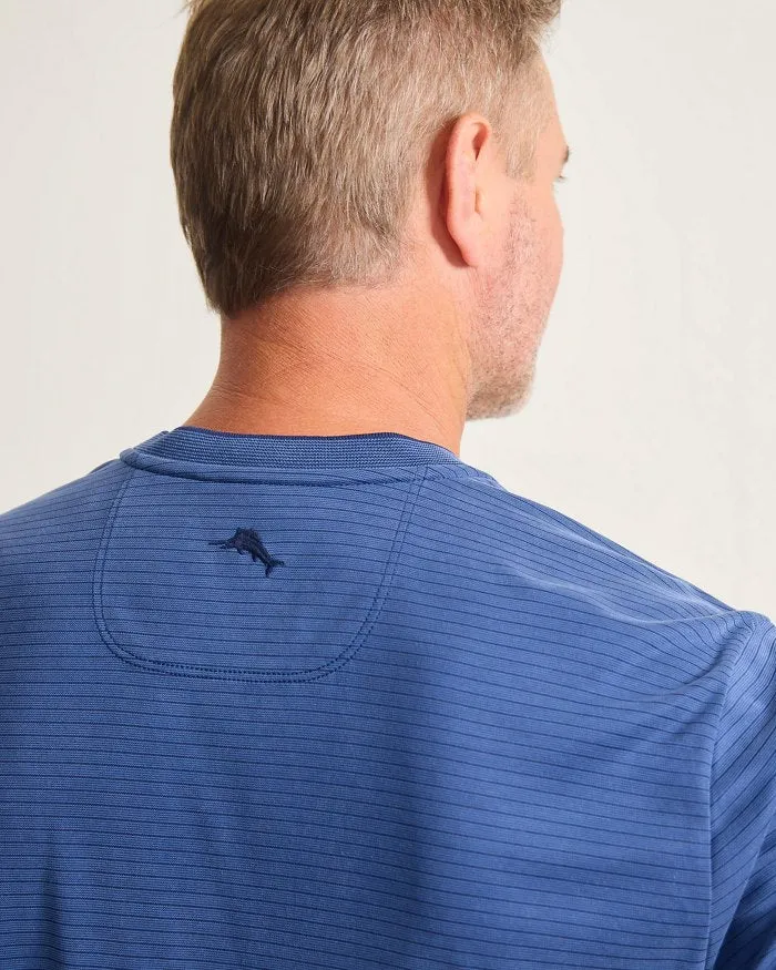 Tommy Bahama Men's IslandZone Bay Stripe V-Neck T-Shirt - Bering Blue Tommy Bahama Clothing