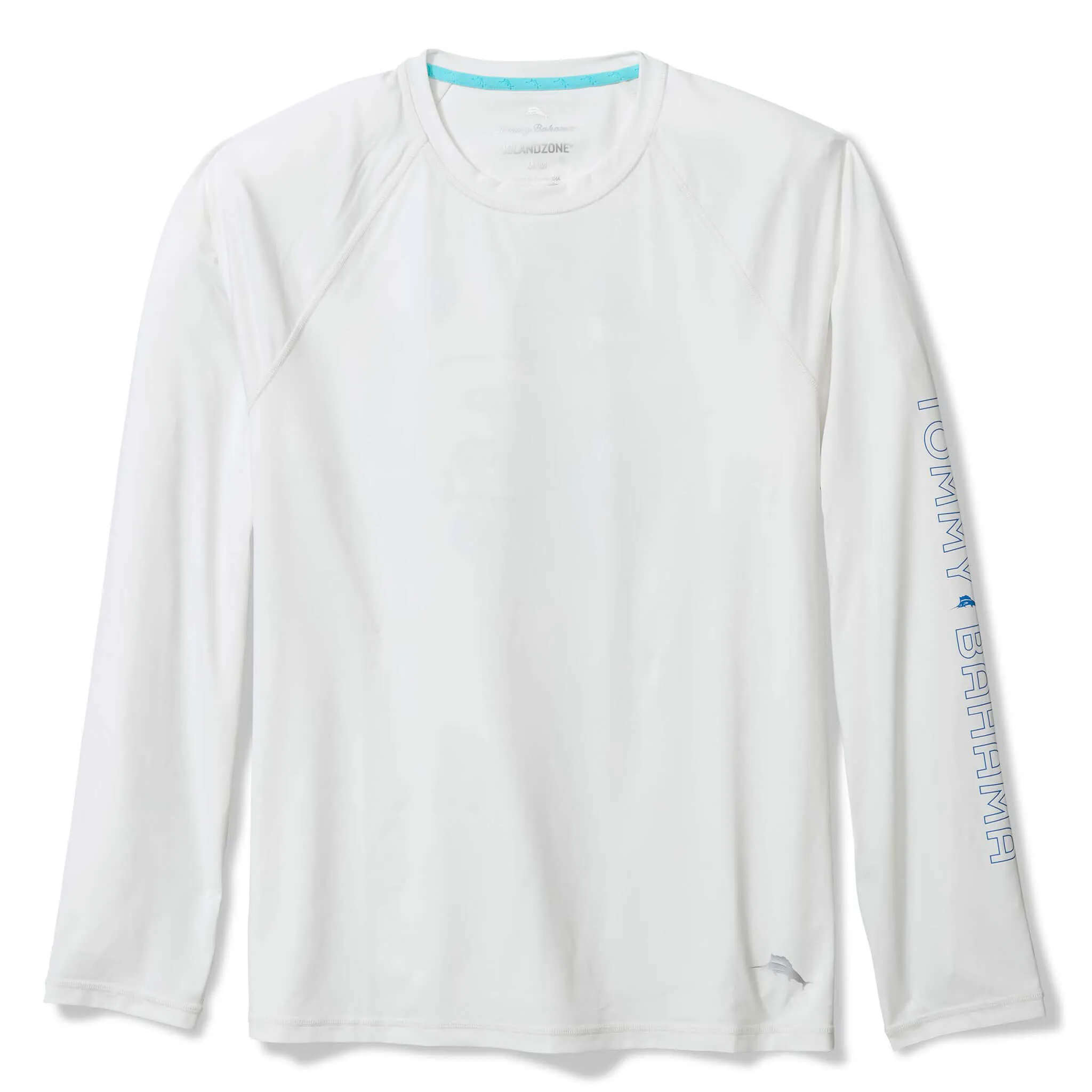 Tommy Bahama Men's IslandZone Chill Time Tropics Crew Long Sleeve Rash Guard T-Shirt - White Mens Tommy Bahama
