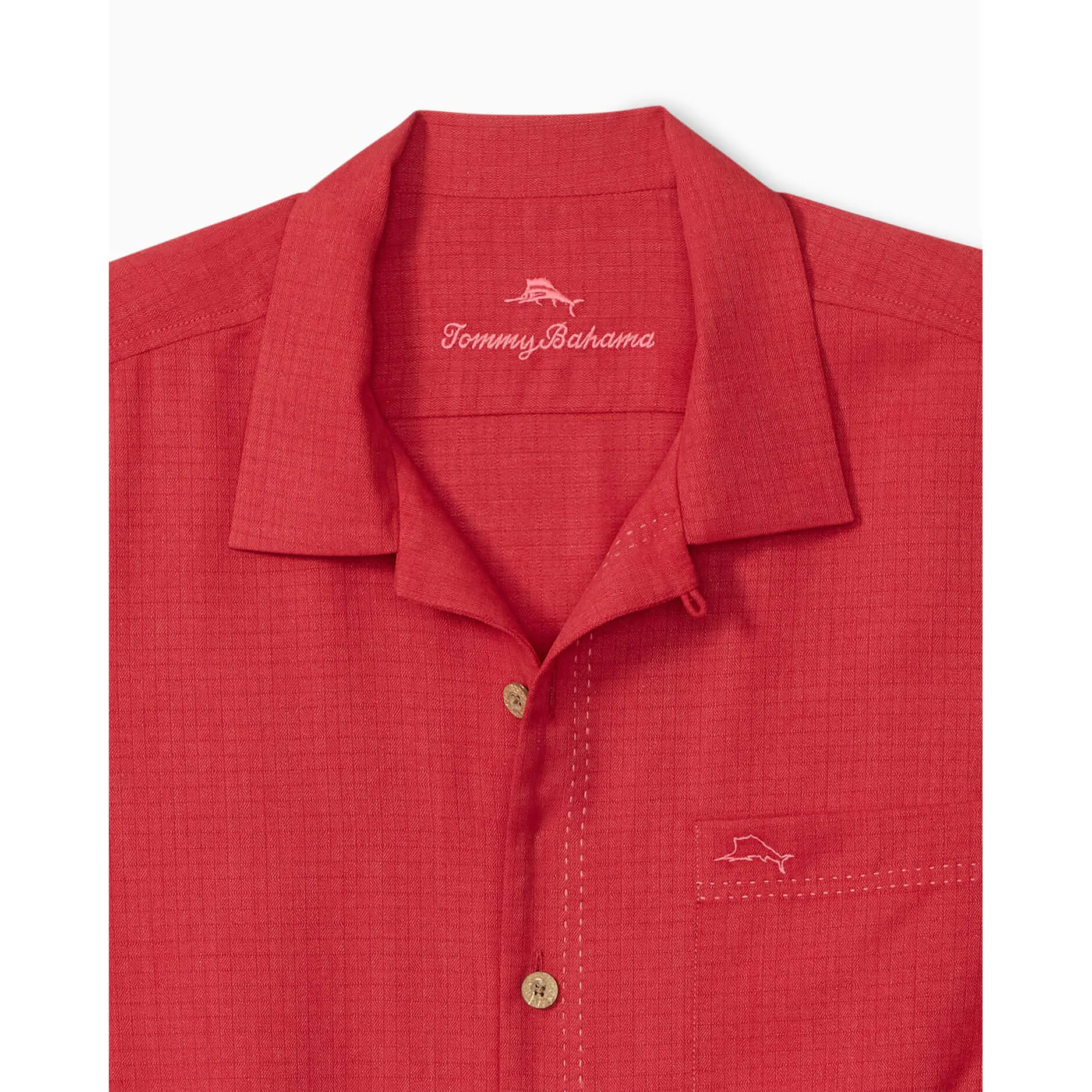 Tommy Bahama Men's IslandZone Coastal Breeze Check Camp Shirt - Dark Havana Tommy Bahama Clothing