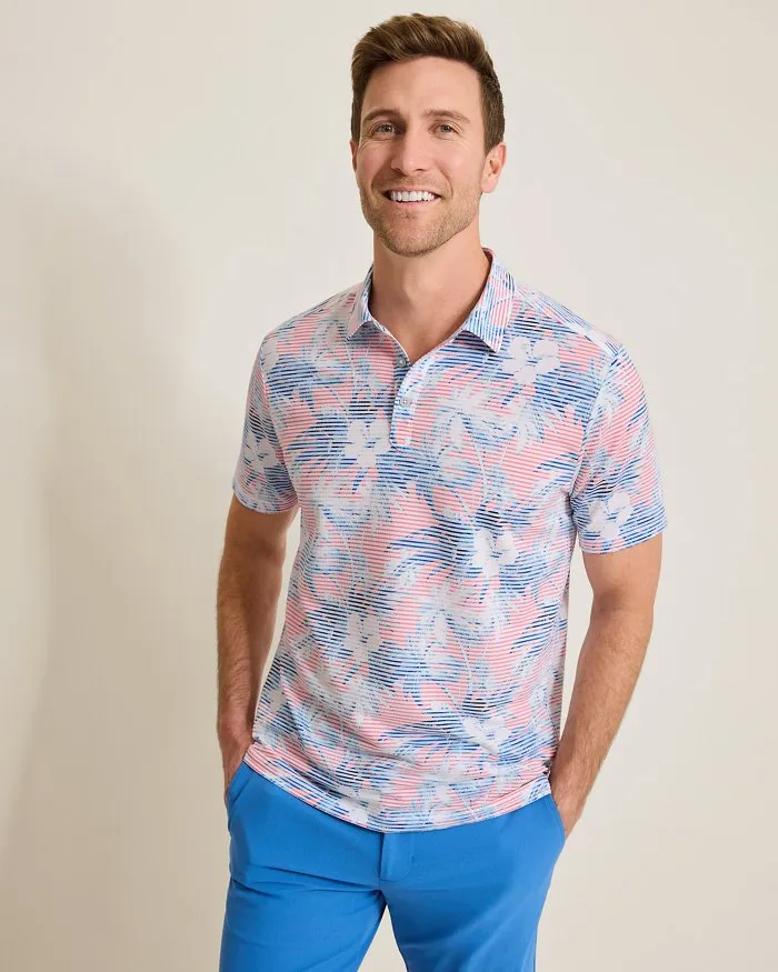 Tommy Bahama Men's IslandZone Costa Wave Hibiscus Isle Polo Shirt - Cabana Pink Mens Tommy Bahama