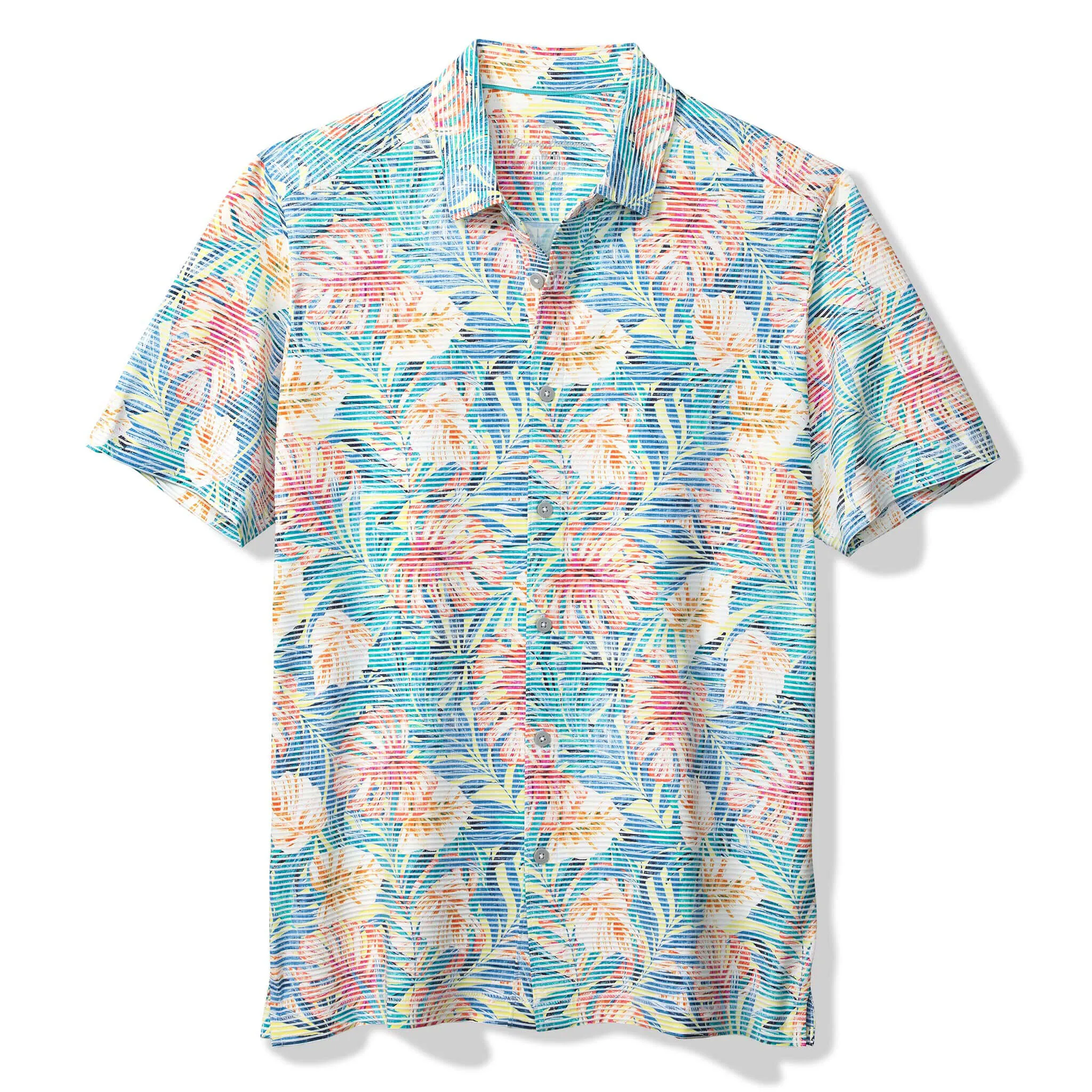 Tommy Bahama Men's IslandZone Costa Wave Positano Palms Camp Shirt - Lychee Tommy Bahama Clothing
