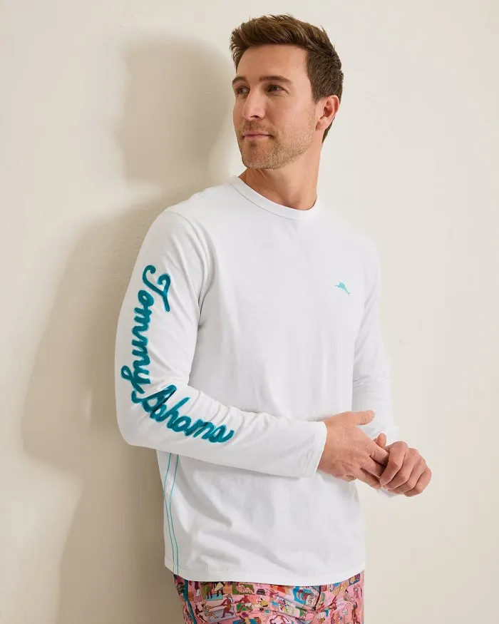 Tommy Bahama Men's Scenic To Believe It Lux Long Sleeve T-Shirt - White Mens Tommy Bahama