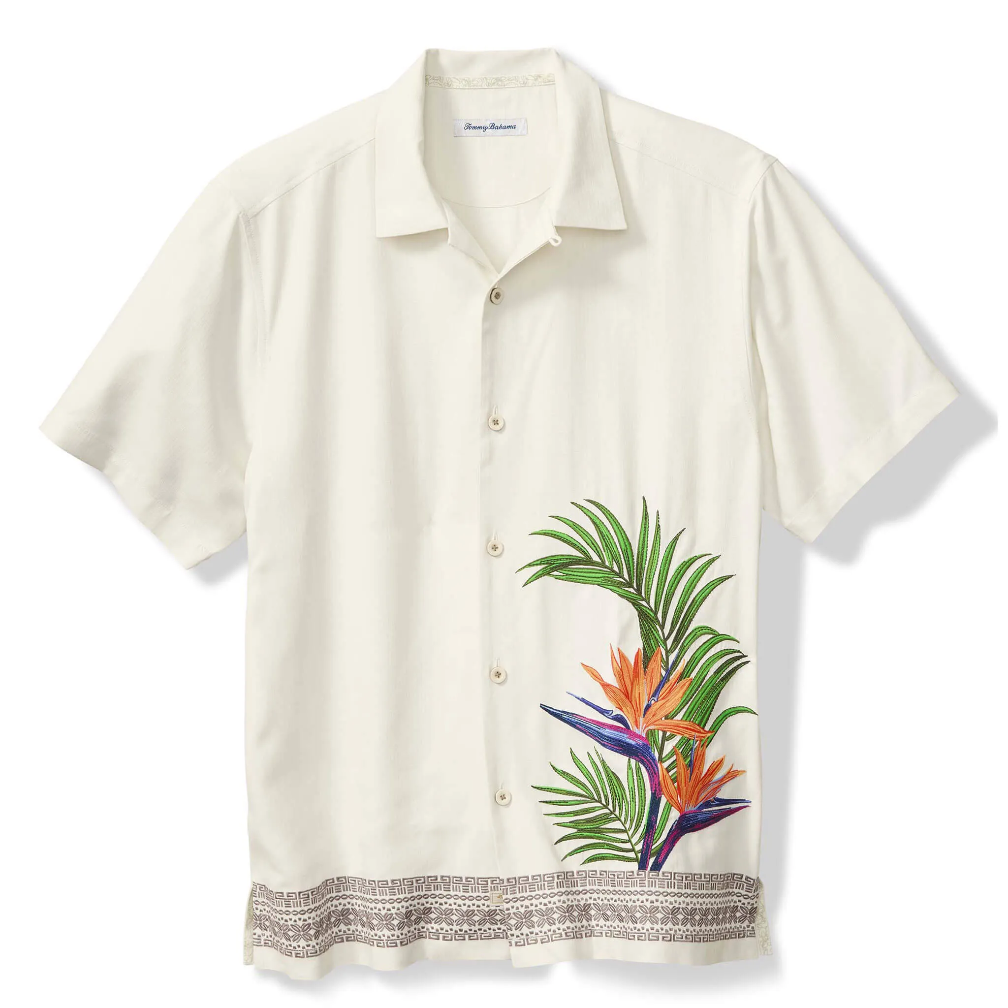 Tommy Bahama Men's Viva Paradiso Embroidered Silk Camp Shirt - Continental Tommy Bahama Clothing