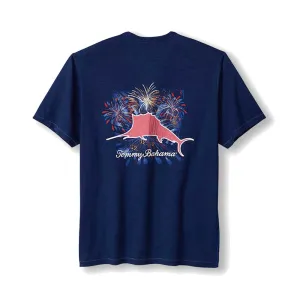 Tommy Bahama Red White And Marlin Lux T-Shirt - Island Navy Tommy Bahama Clothing