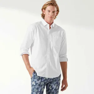 Tommy Bahama Sarasota Strtch Ventura Stripe Sport Shirt - White Tommy Bahama Clothing