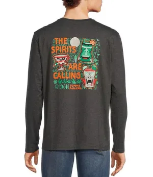 Tommy Bahama The Spirits Are Calling Long Sleeve T-Shirt - Coal Heather Mens Tommy Bahama
