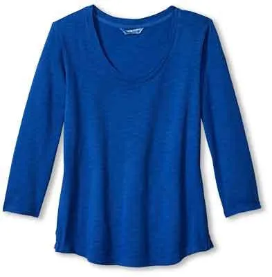 Tommy Bahama Women's Ashby Isles Rib 3/4 Sleeve Scoop T-Shirt - Cobalt Haze* Tommy Bahama Clothing