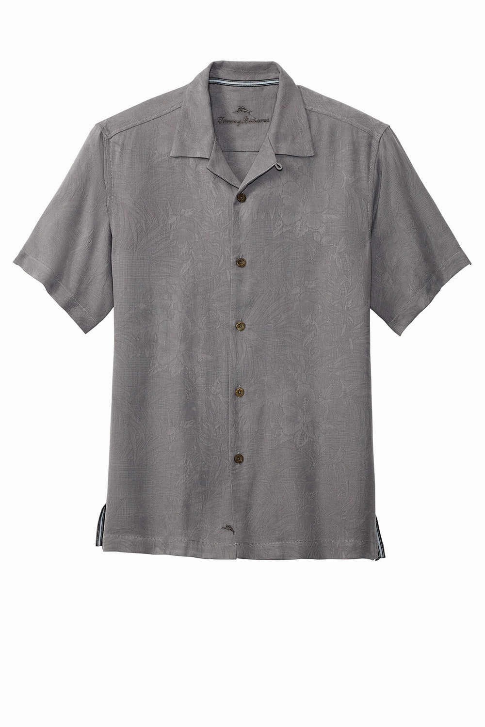 Tommy Bahama Mens Tropic Isles Short Sleeve Button Down Shirt - Shadow Grey