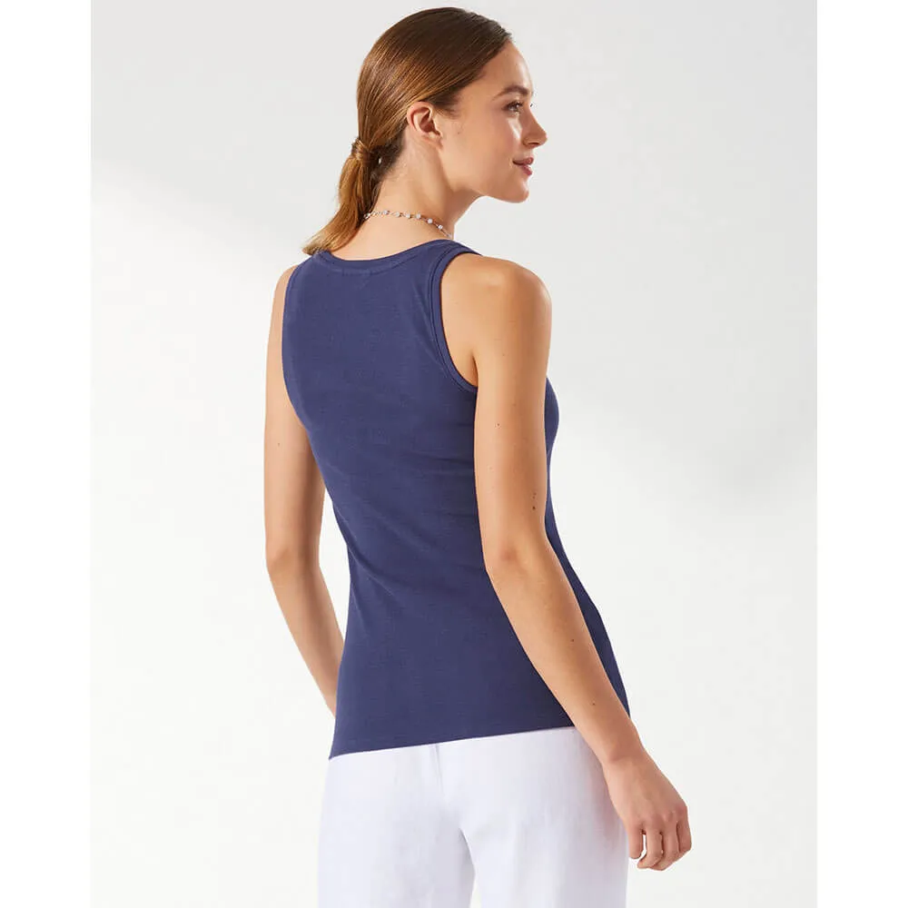 Womens Tommy Bahama Sportswear Tommy Bahama Women's New Barrier Bay Rib Tank Top - Island Navy*