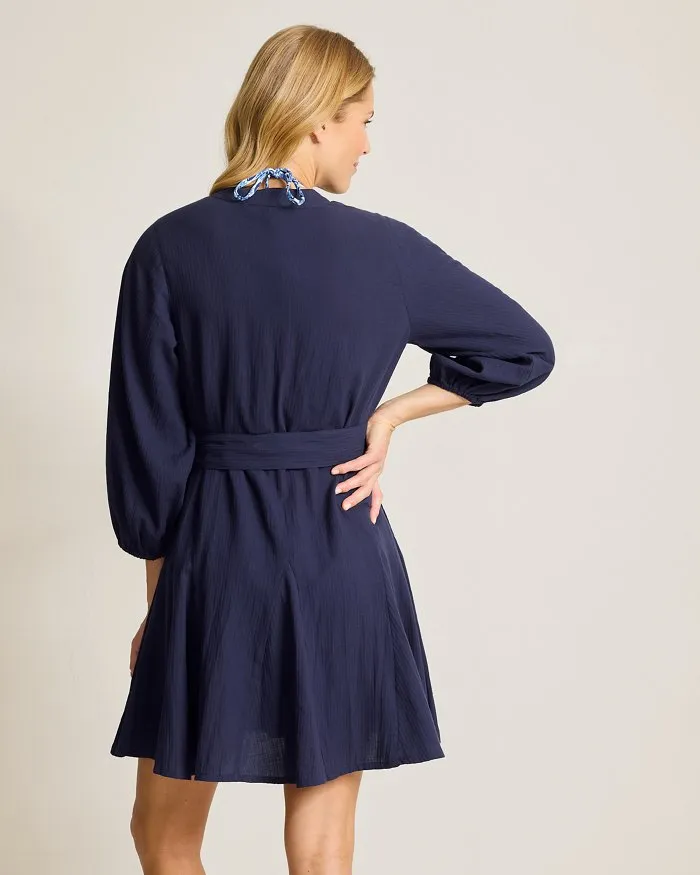 Womens Tommy Bahama Swimwear Tommy Bahama Bella Breeze Shirt Dress Cover Up - Mare Navy *