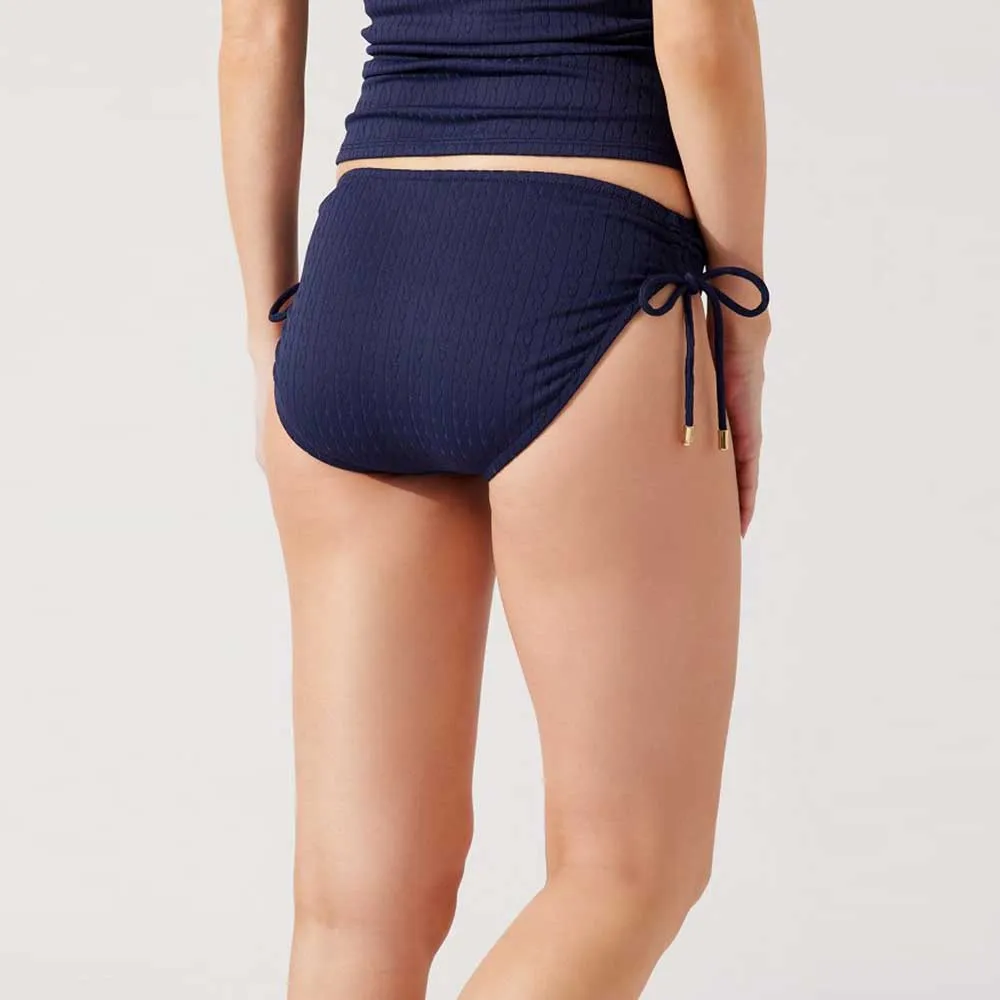 Womens Tommy Bahama Swimwear Tommy Bahama Cable Beach Tie Side Hipster Bottom - Mare Navy*