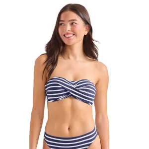 Womens Tommy Bahama Swimwear Tommy Bahama Coastline Stripe Twist Bandeau Top - Mare Navy