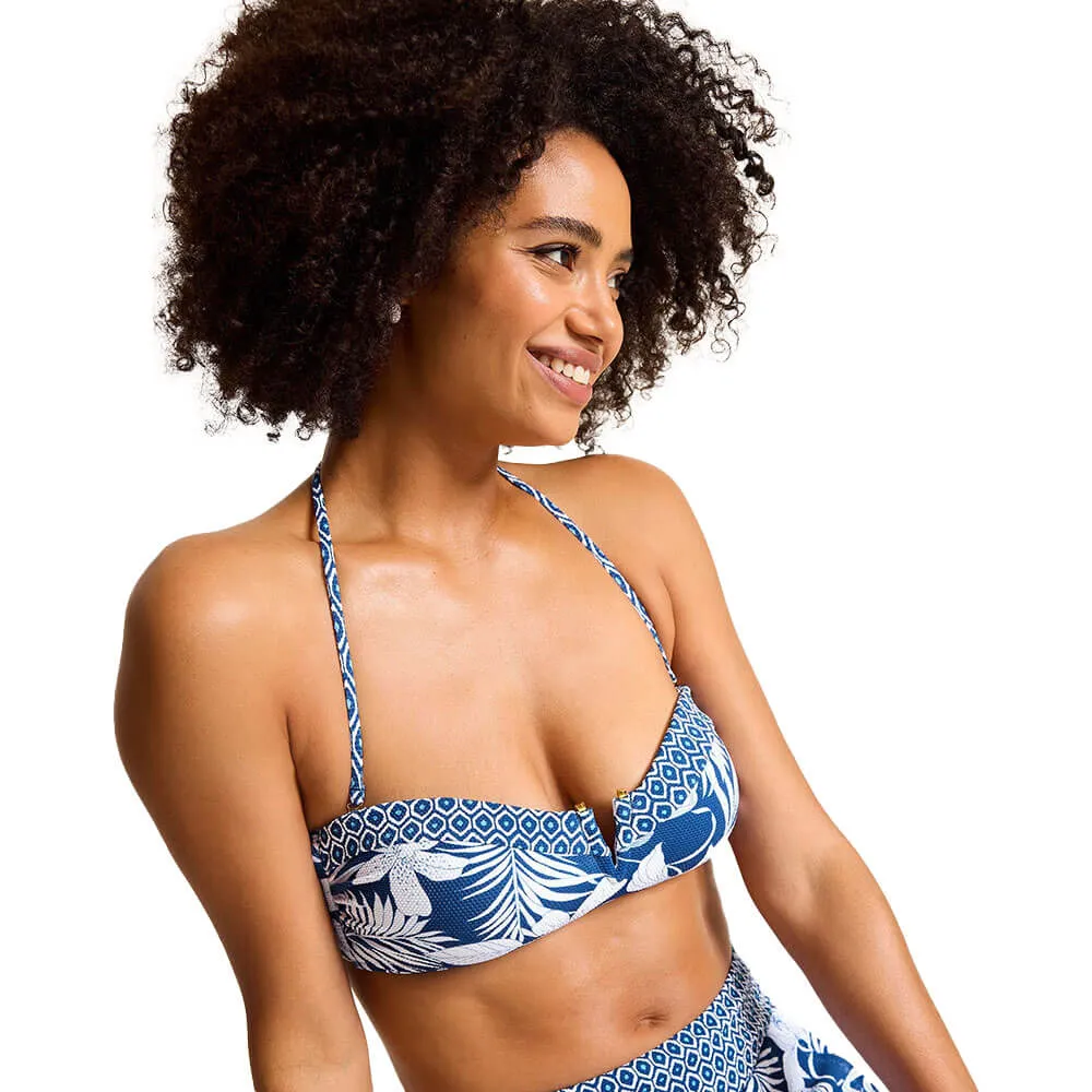 Womens Tommy Bahama Swimwear Tommy Bahama Womens Island Cays Blooms Bandeau Top - Indigo Tide